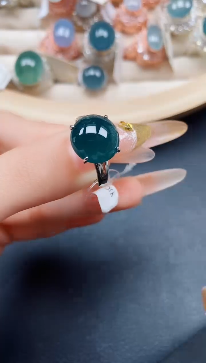 【闪购商品】翡翠戒指银S925镶嵌翡翠