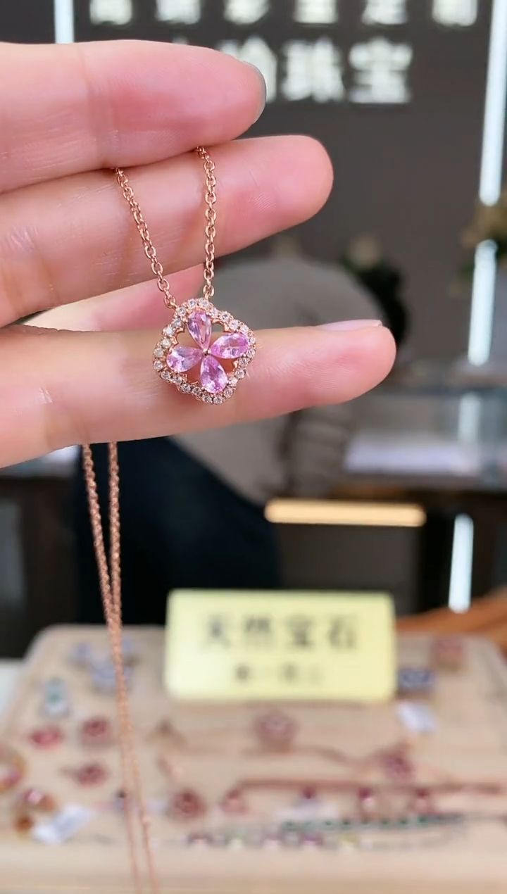 【闪购商品】蓝宝石颈饰银S925镶嵌颈饰