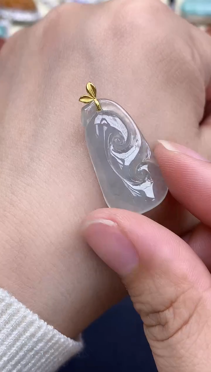 颈饰18K金镶嵌翡翠20-中国好珍宝