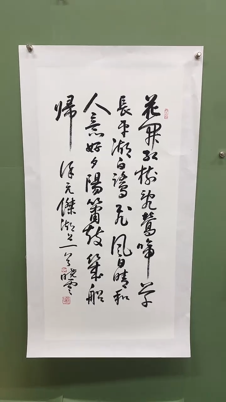 竖款精品三尺书法，花开