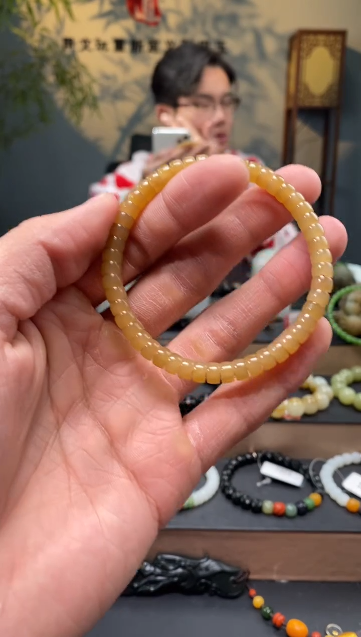 【闪购商品】和田玉-未镶嵌6mm糖药片手串