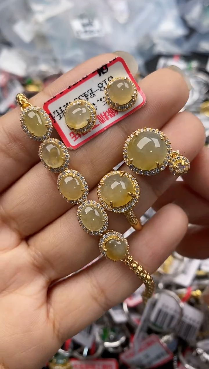 银S925镶嵌戒指翡翠444---6
