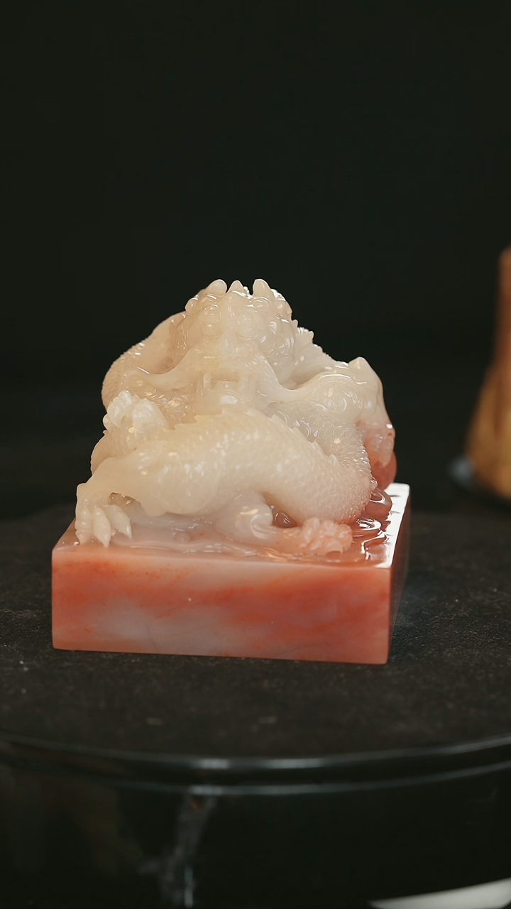 【闪购商品】寿山石玉玺印盘龙戏珠