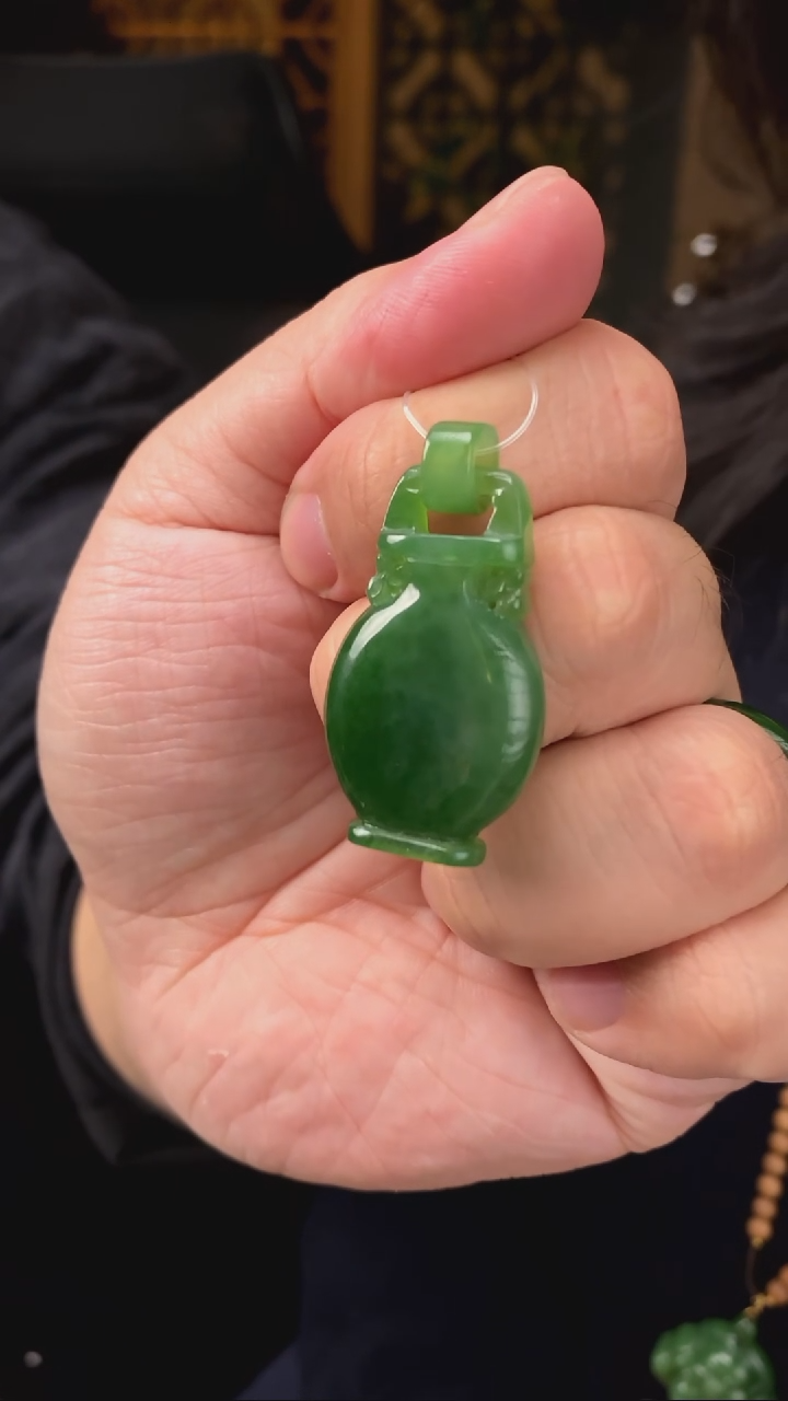 【闪购商品】和田玉吊坠未镶嵌【玉道侠侣】俄料碧玉7号矿宝瓶