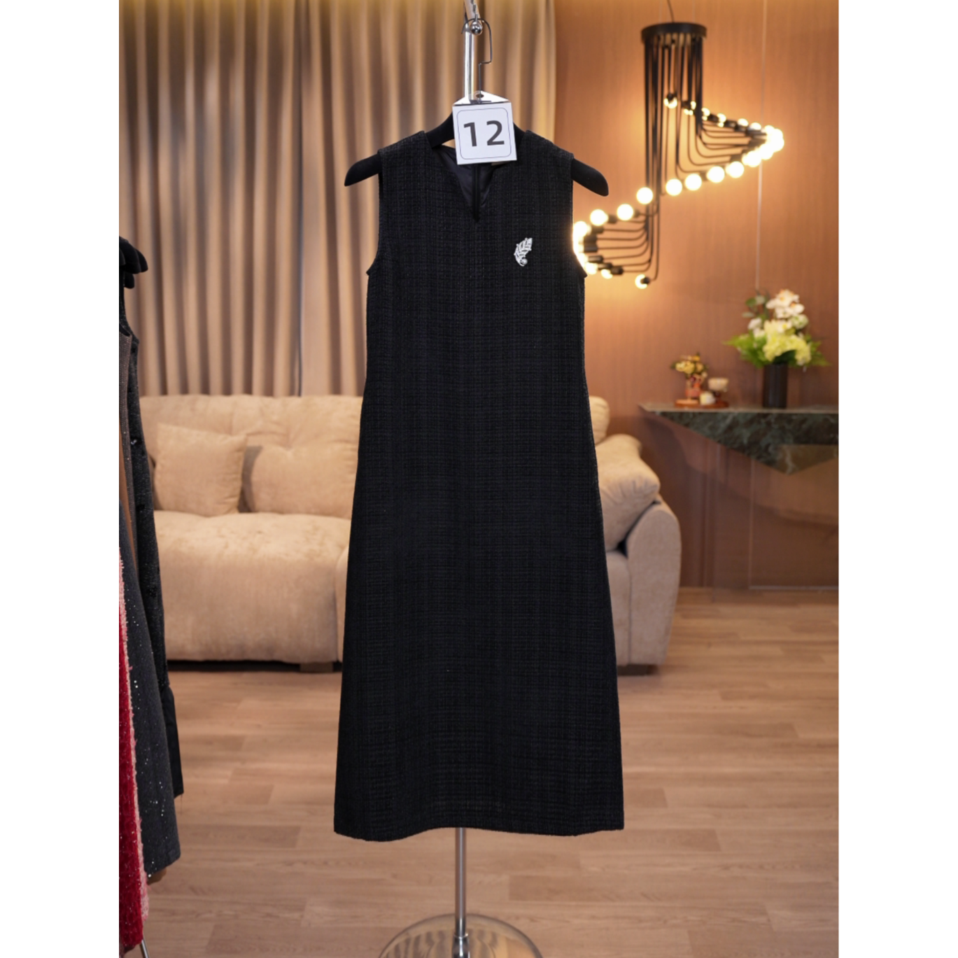 高腰轻奢小香风圆领套头无袖A字裙连衣裙时尚12