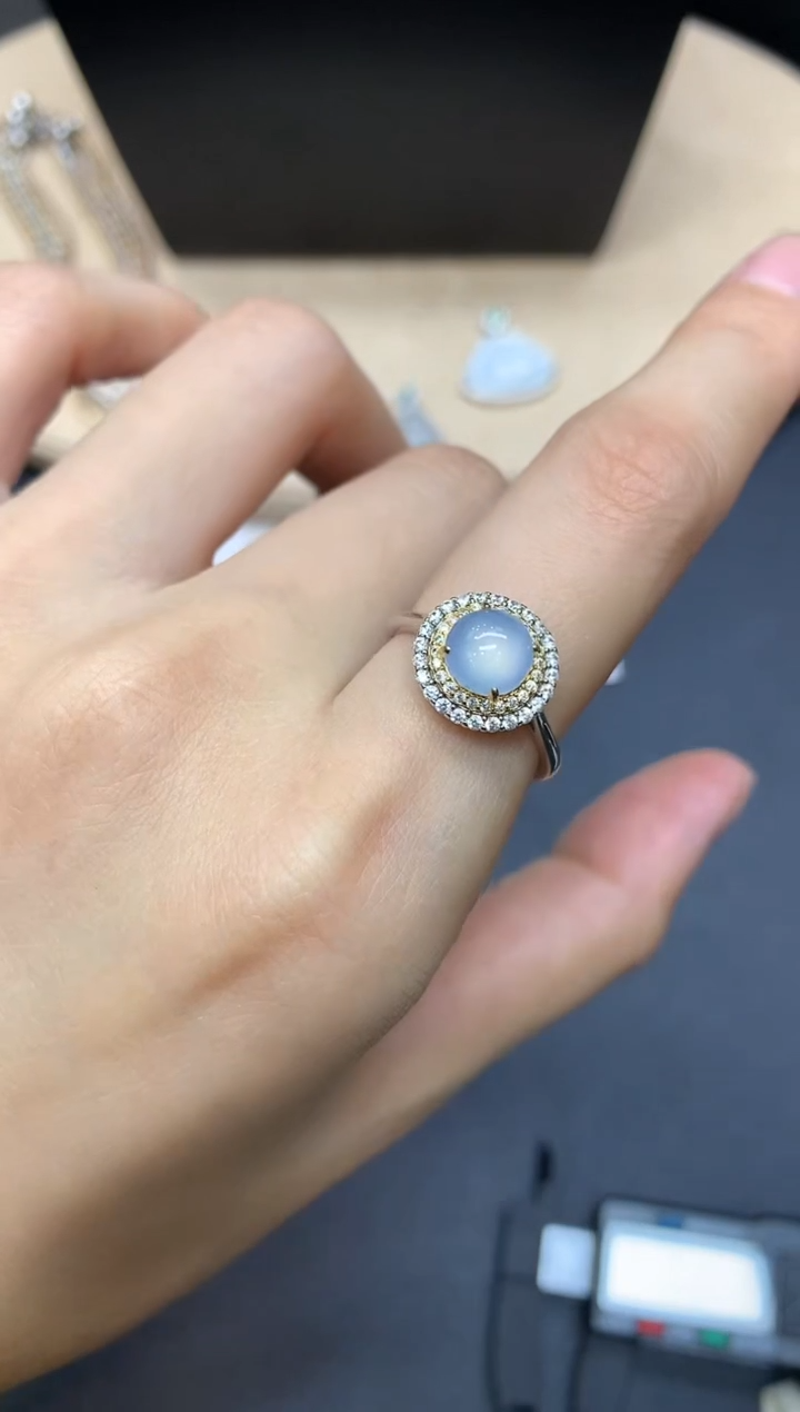 【闪购商品】翡翠戒指银S925镶嵌蛋面【无服务费】