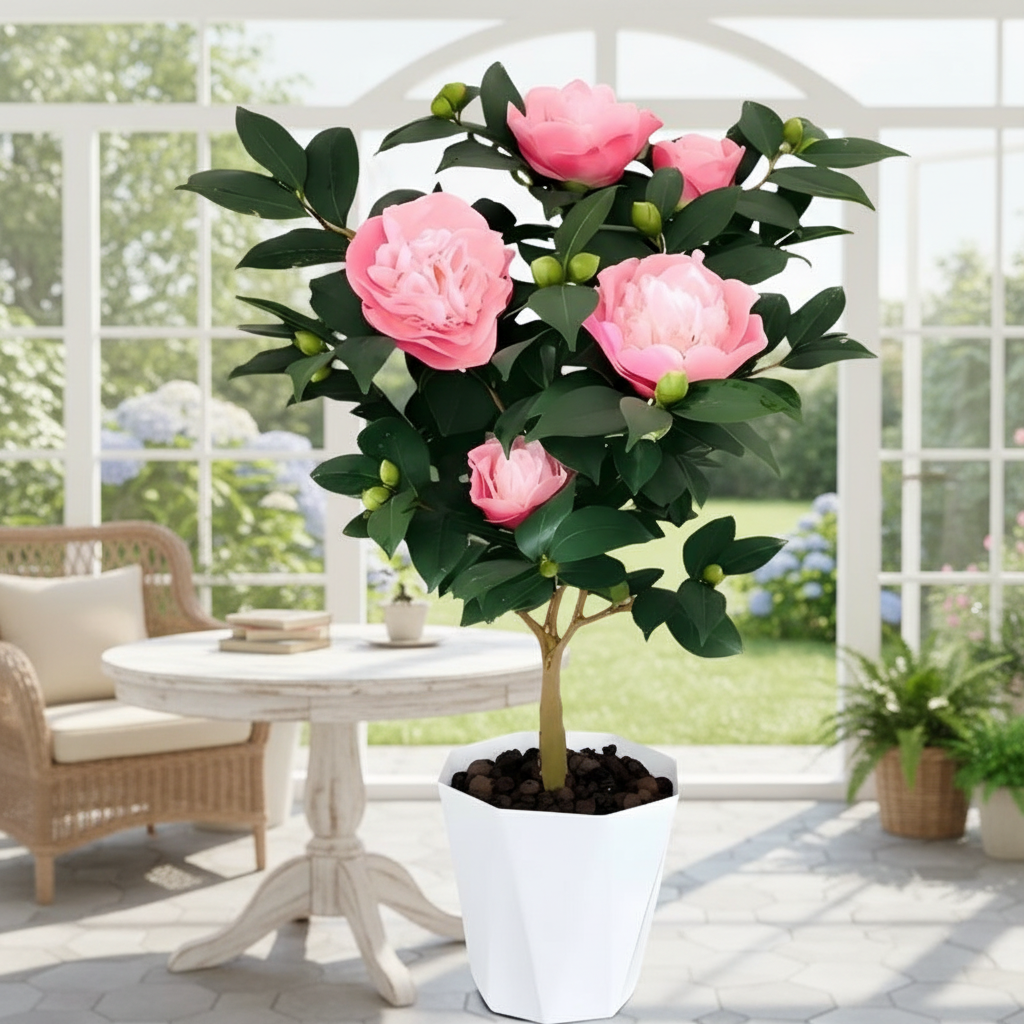 带花苞浓香型香妃山茶花盆栽室内外好养四季可养花卉树苗