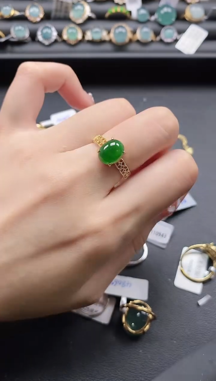 【闪购商品】翡翠戒指银S925镶嵌11111