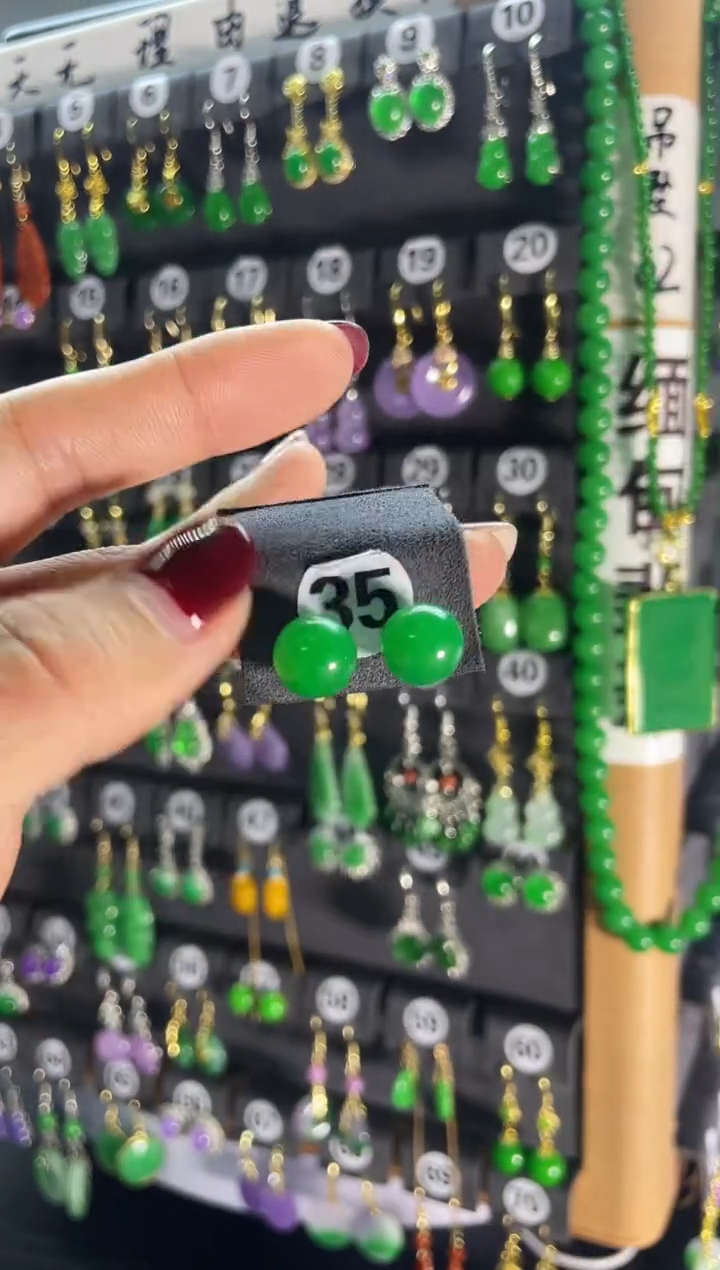 【闪购商品】翡翠耳饰银S925镶嵌35..