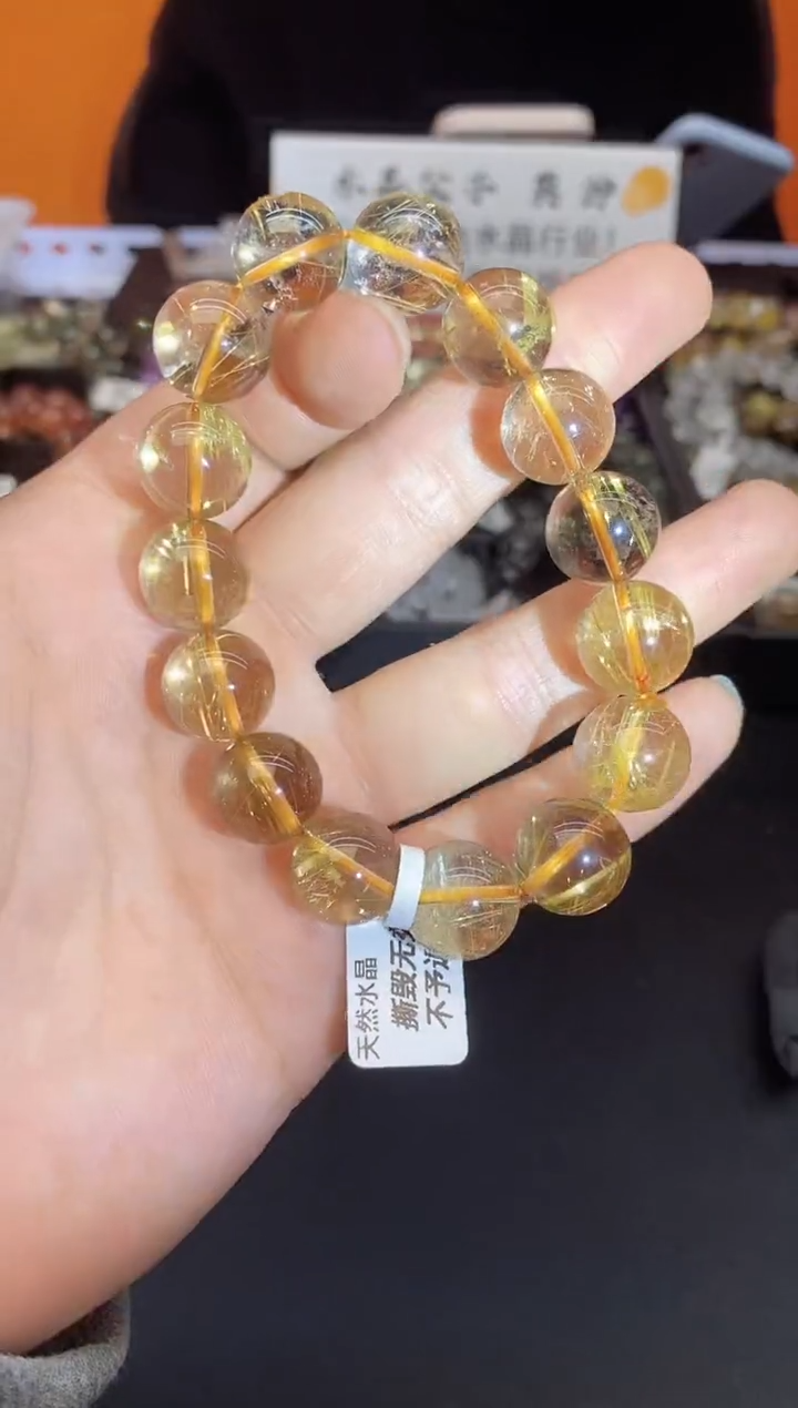 【闪购商品】水晶手链未镶嵌A18 金发 14mm