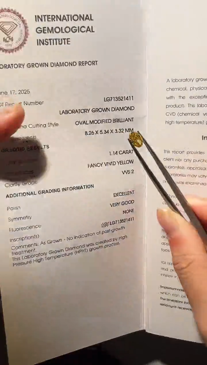 裸钻未镶嵌钻石LG1411 1.14ct