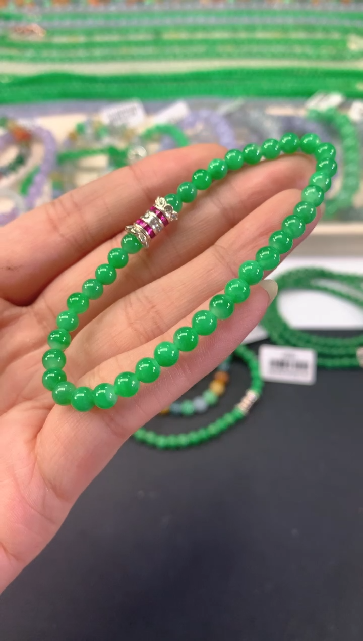 未镶嵌手串翡翠A370|18000