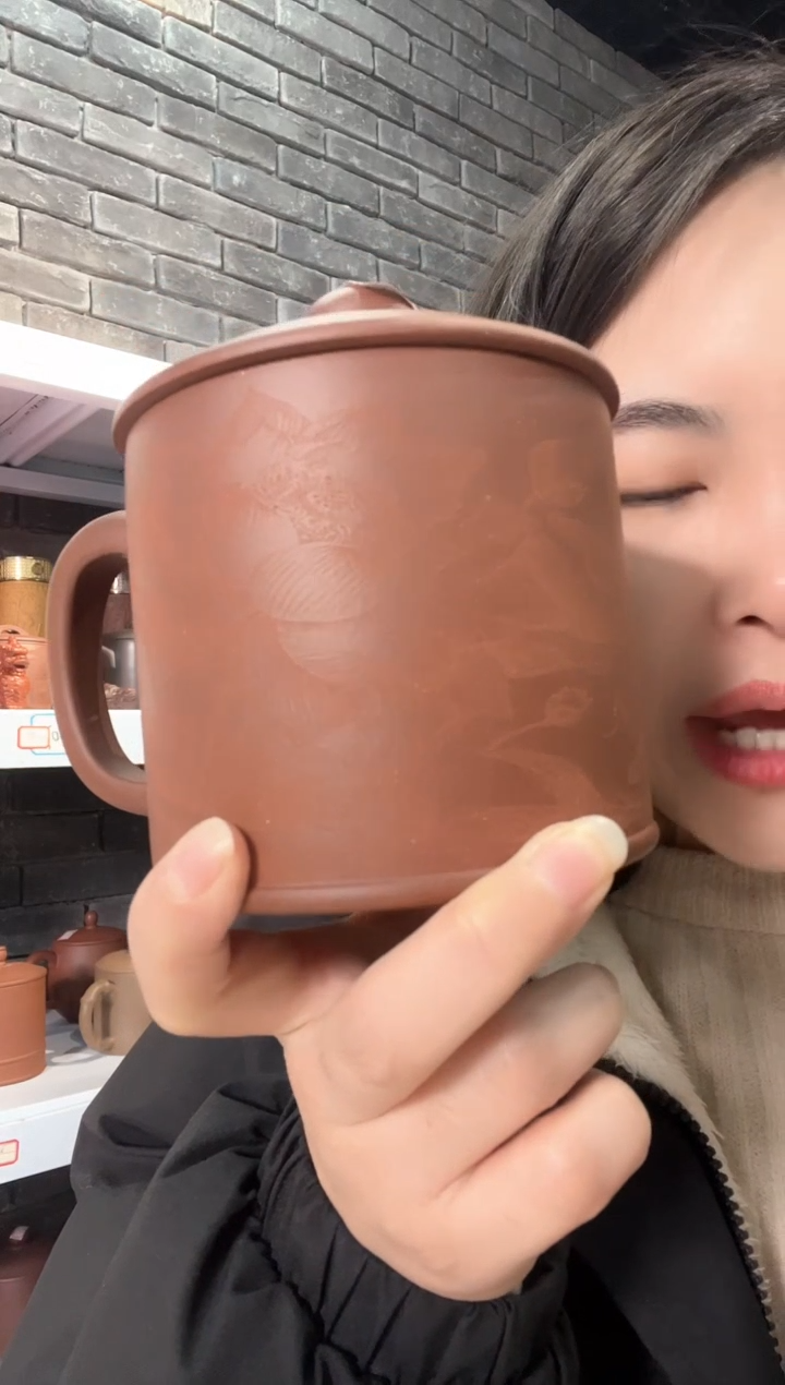 【闪购商品】紫砂茶杯紫砂盖杯底槽清荷花