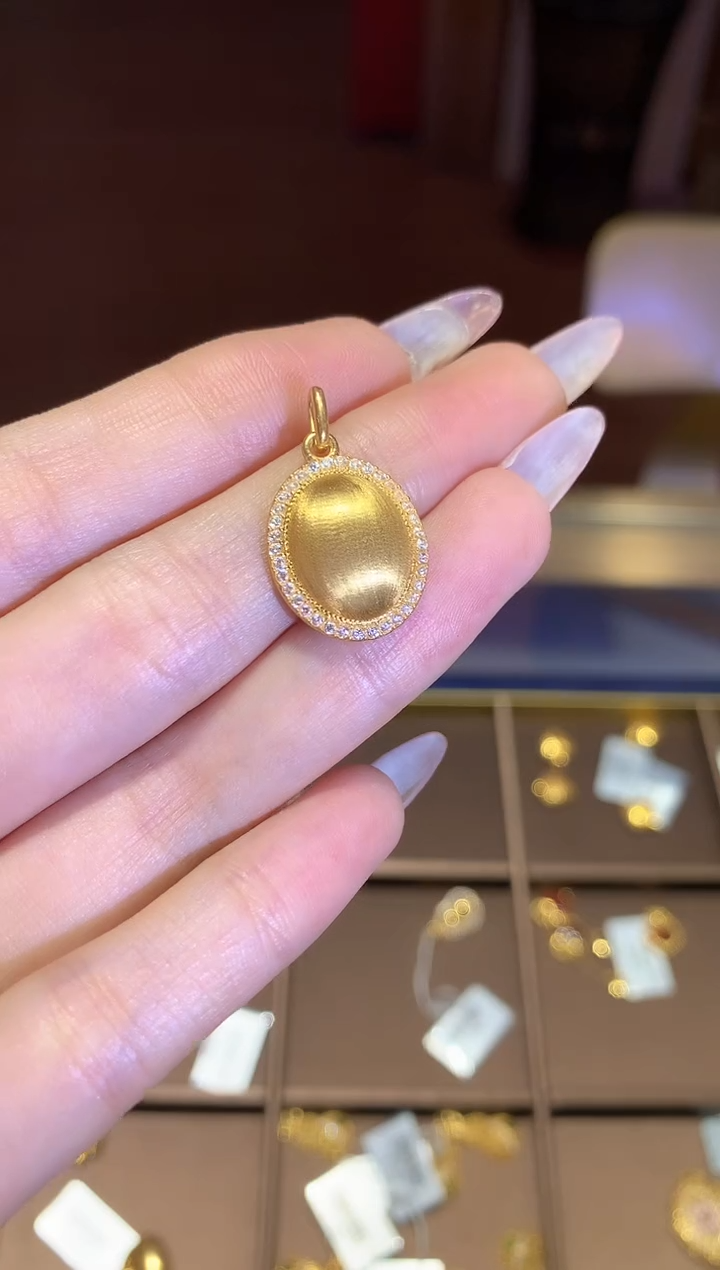 【闪购商品】18K金吊坠(不含链)拉丝吊坠