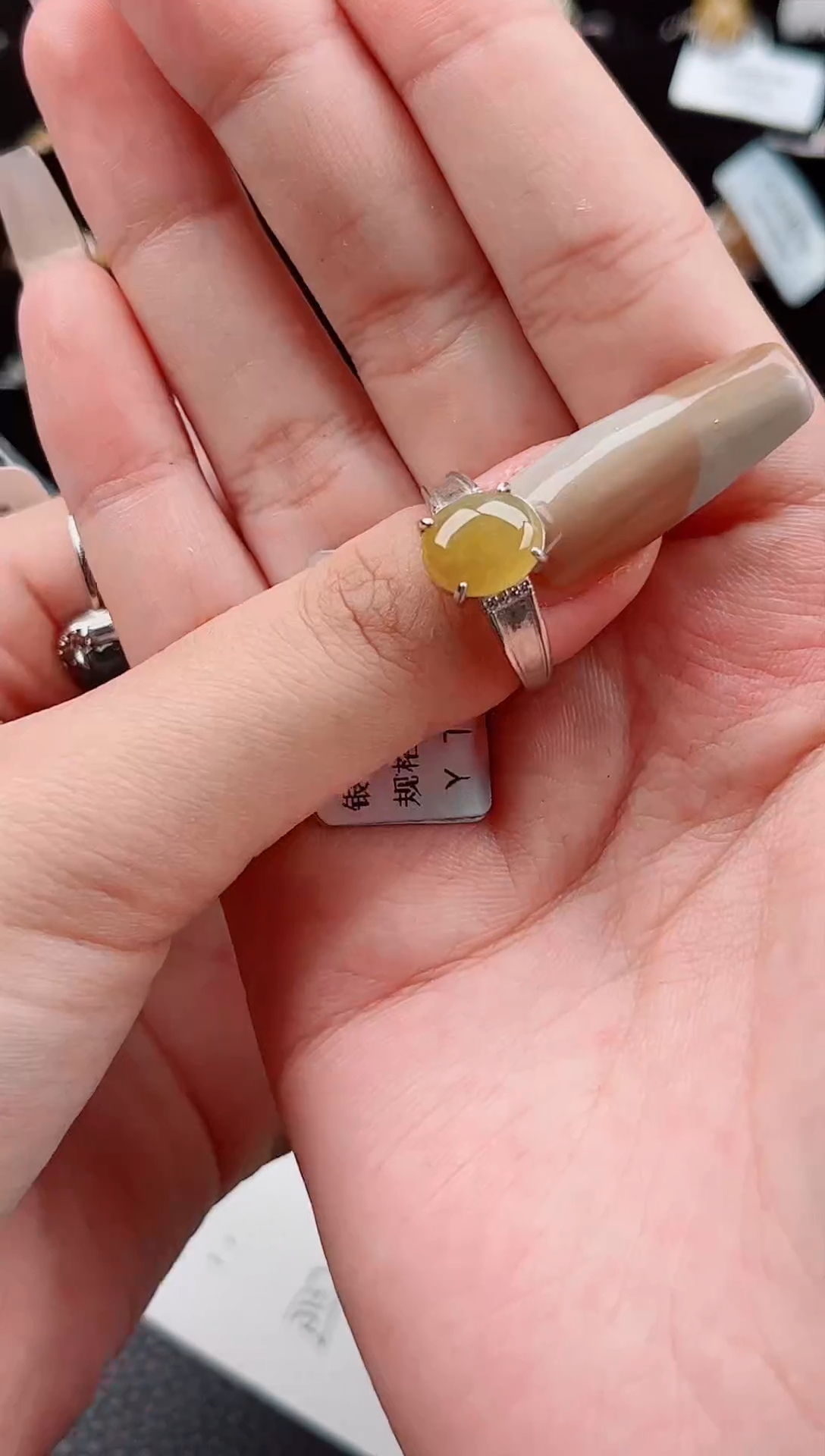 【闪购商品】翡翠戒指银S925镶嵌戒指55441