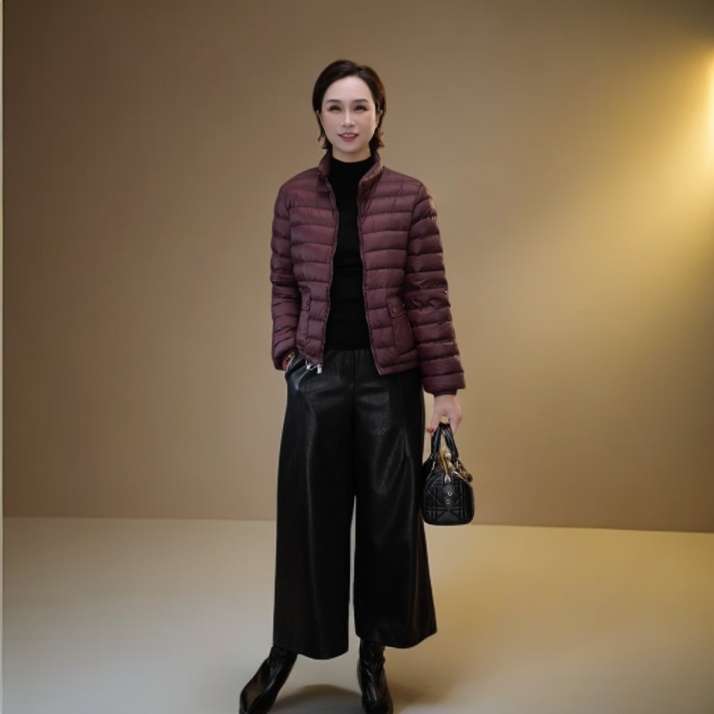 【赞妈甄选】新款轻薄冬季立领保暖驼绒服ZM1945N