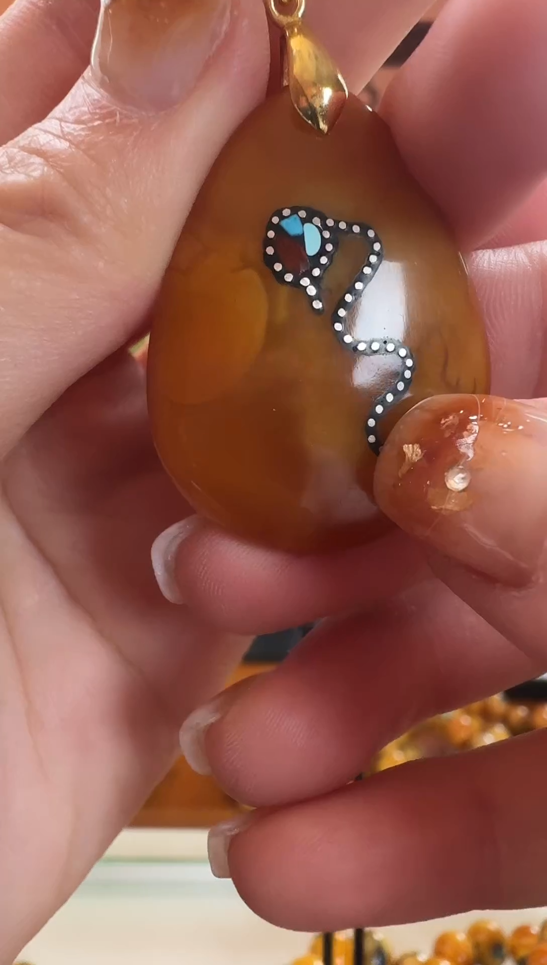 银S925镶嵌颈饰蜜蜡9047天然蜜蜡珠宝奇石假一罚十