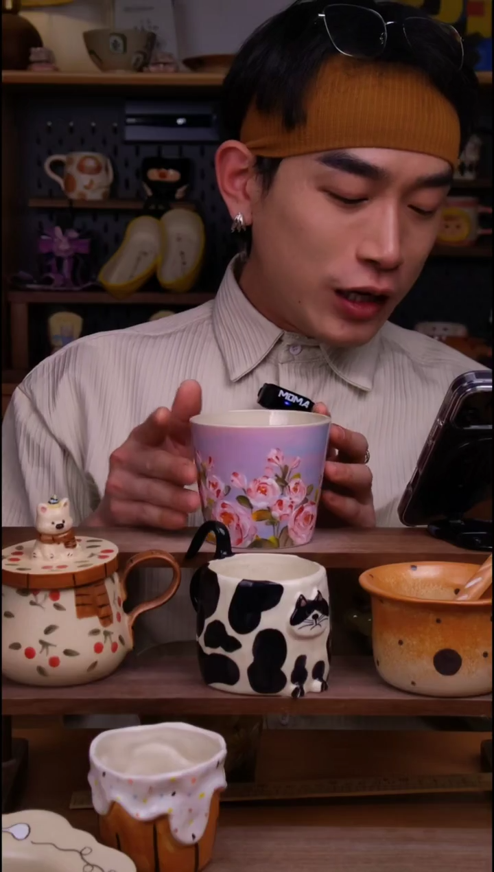 杯子陶景德镇可爱设计师款陶瓷