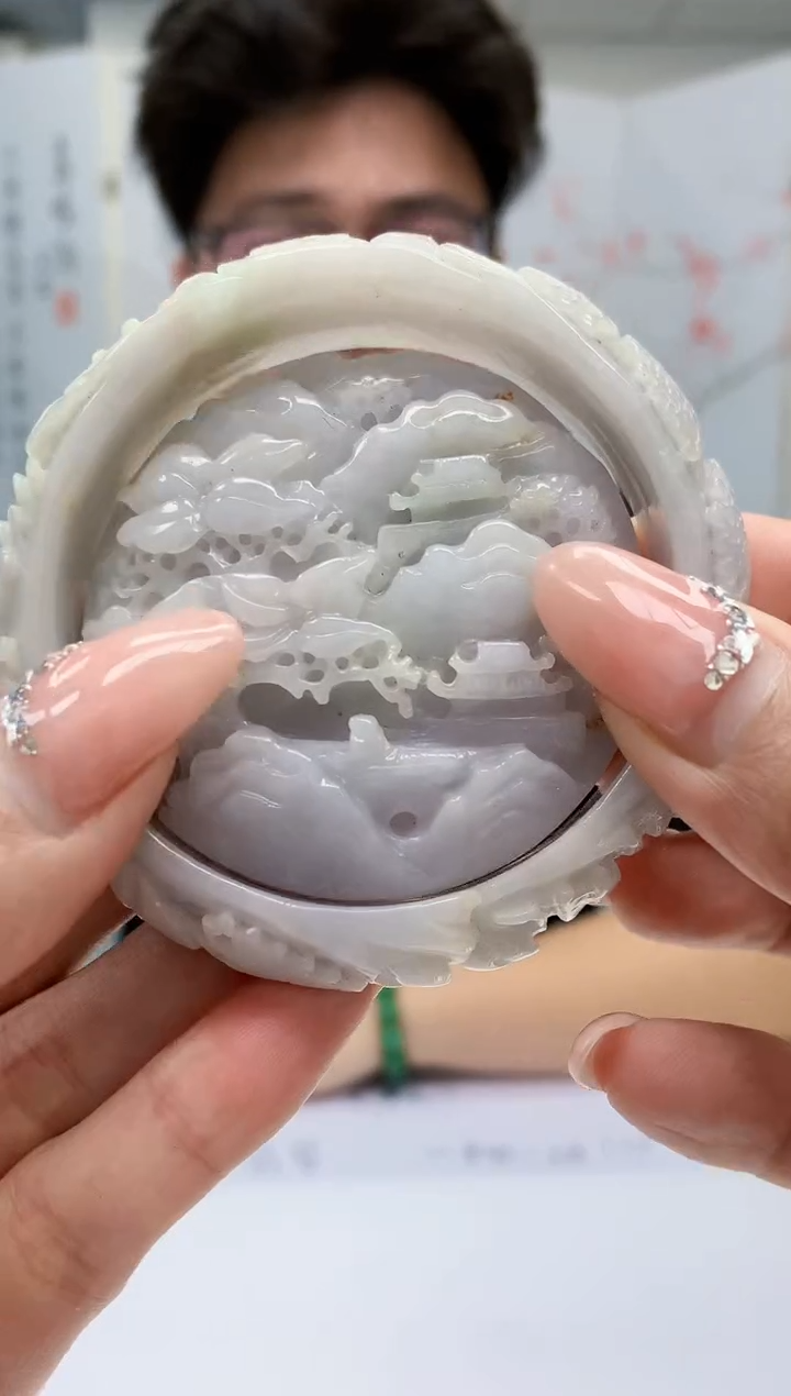 【闪购商品】定制翡翠未镶嵌4688MM-毛货套镯（58圈)32