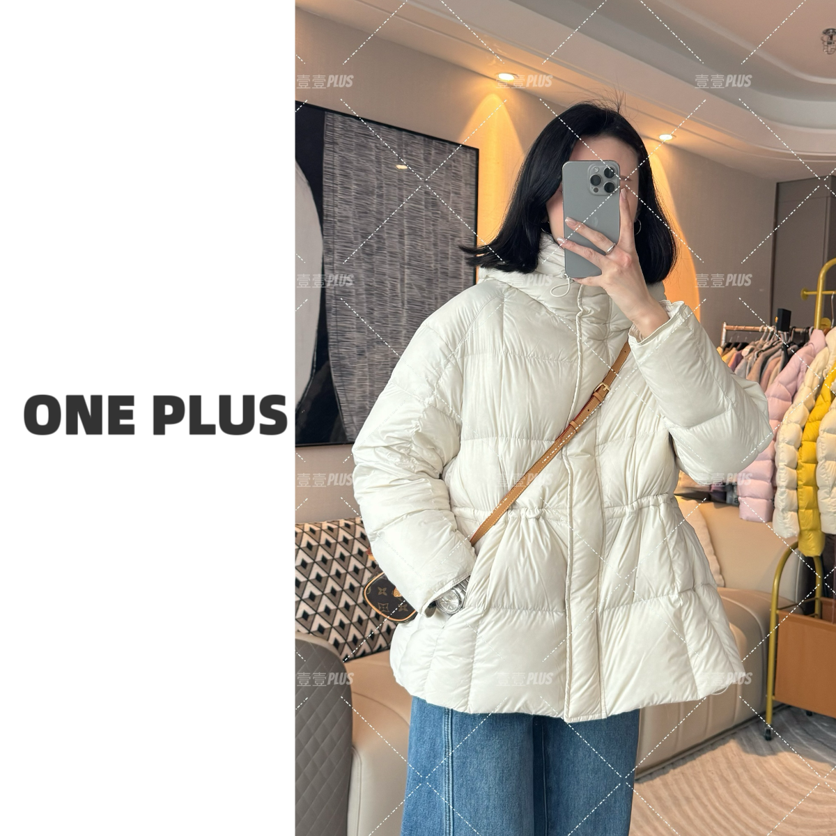 2025年新款新国标90白鸭绒韩版连帽收腰内抽绳羽绒服女中长款102