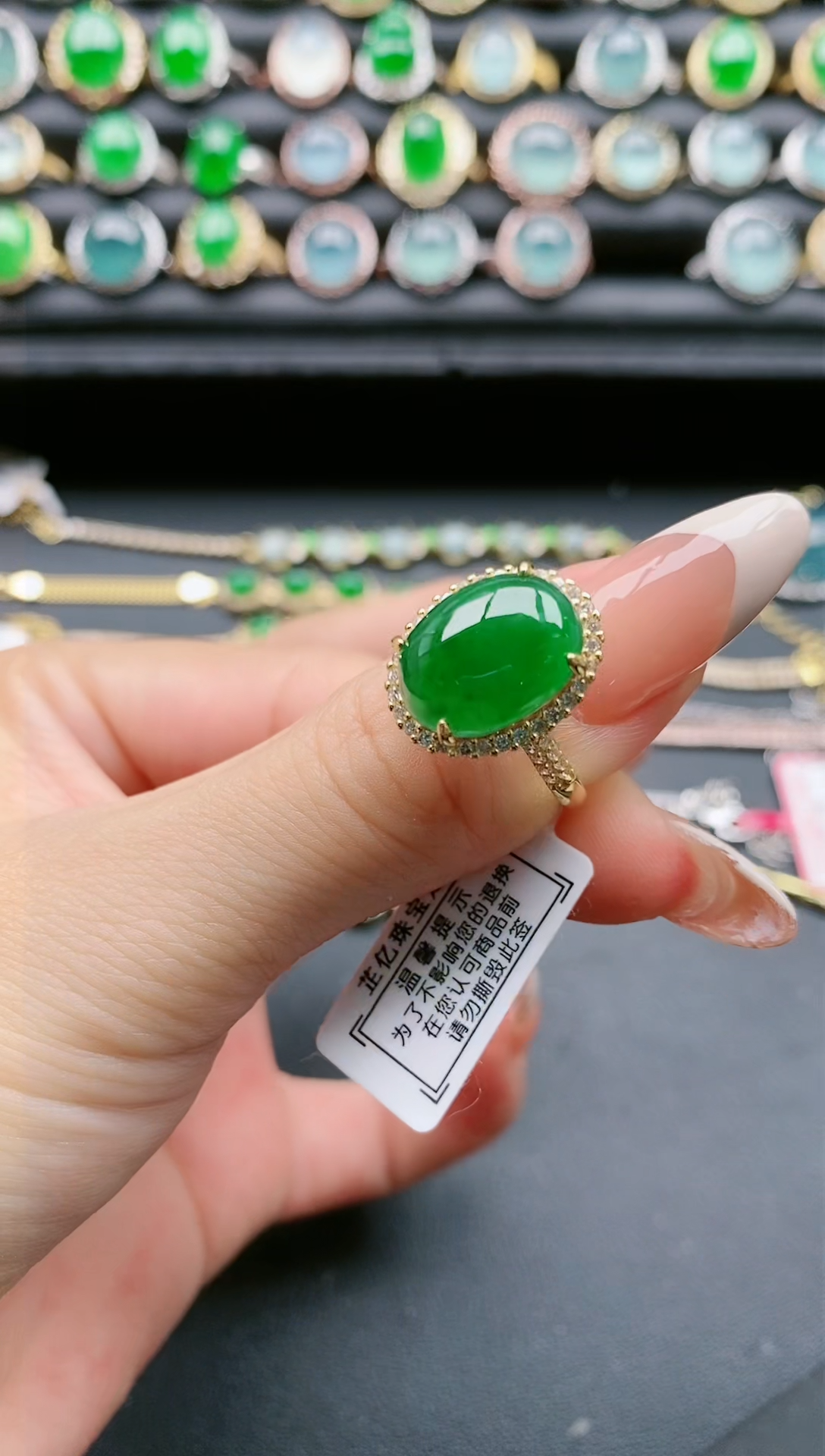 【闪购商品】翡翠戒指银S925镶嵌111111