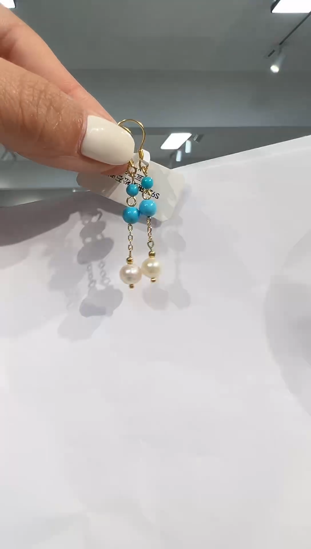 【闪购商品】绿松石耳环银S925镶嵌发货一件