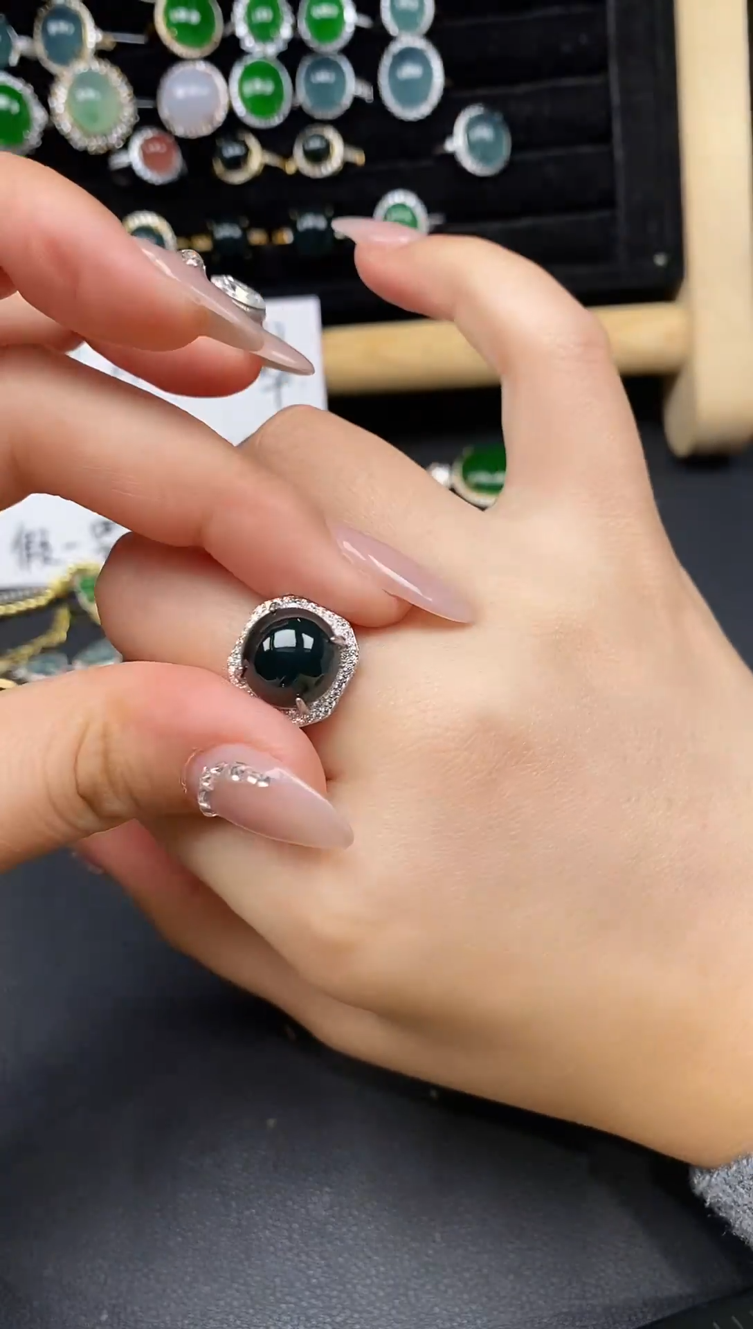 银S925镶嵌戒指翡翠109