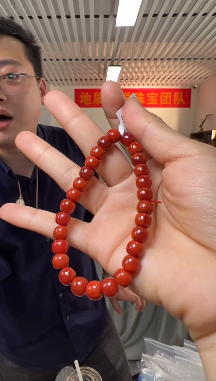 【闪购商品】南红玛瑙手串未镶嵌约7.5mm瓦西料南红老型珠