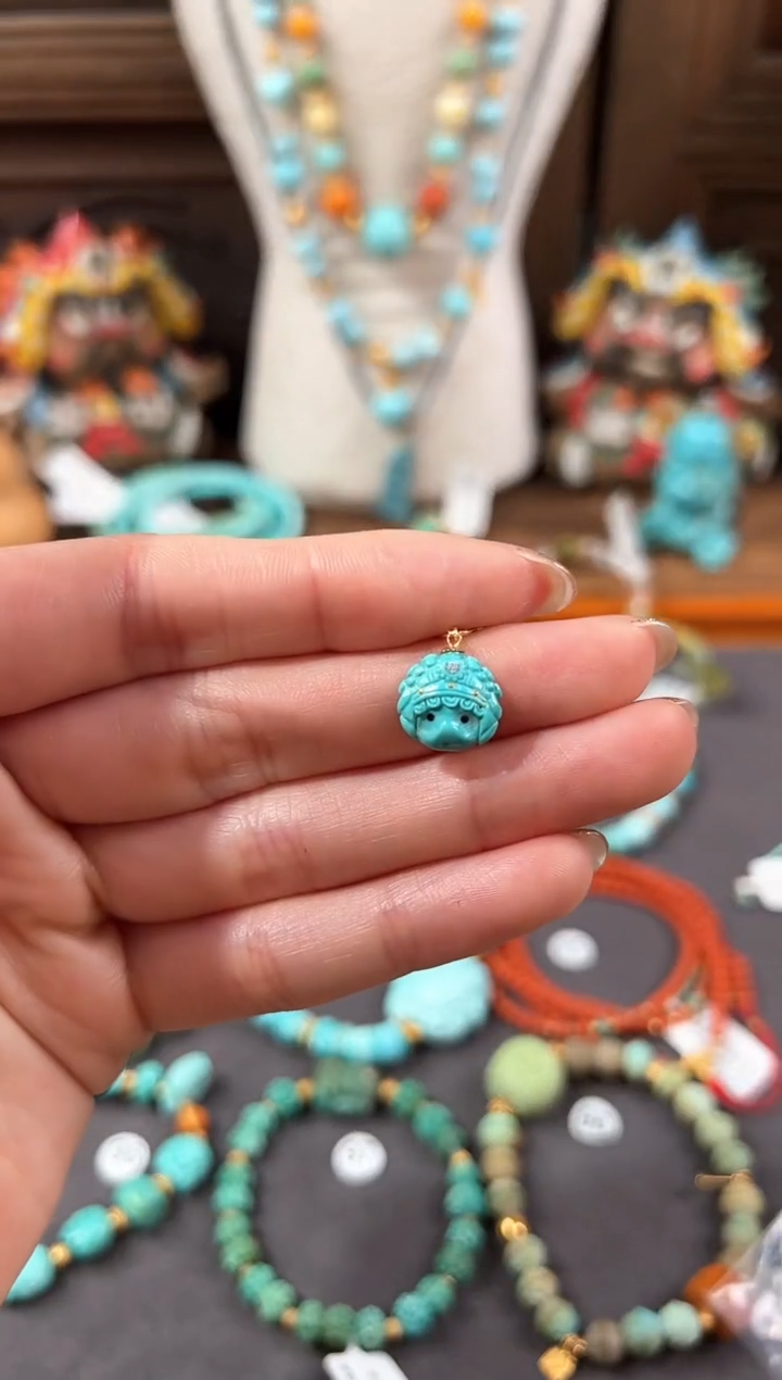 【闪购商品】绿松石提溜18K金镶嵌绿松石提溜