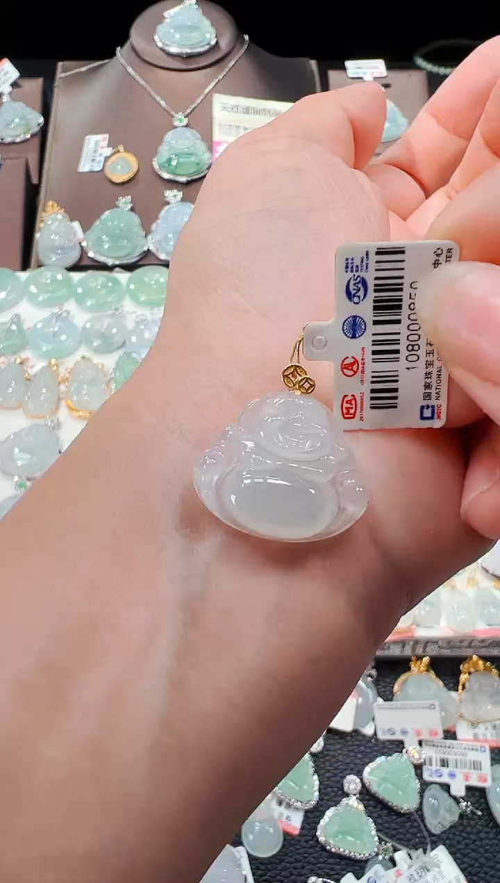 【闪购商品】翡翠吊坠(不含链)18K金镶嵌佛公吊坠850