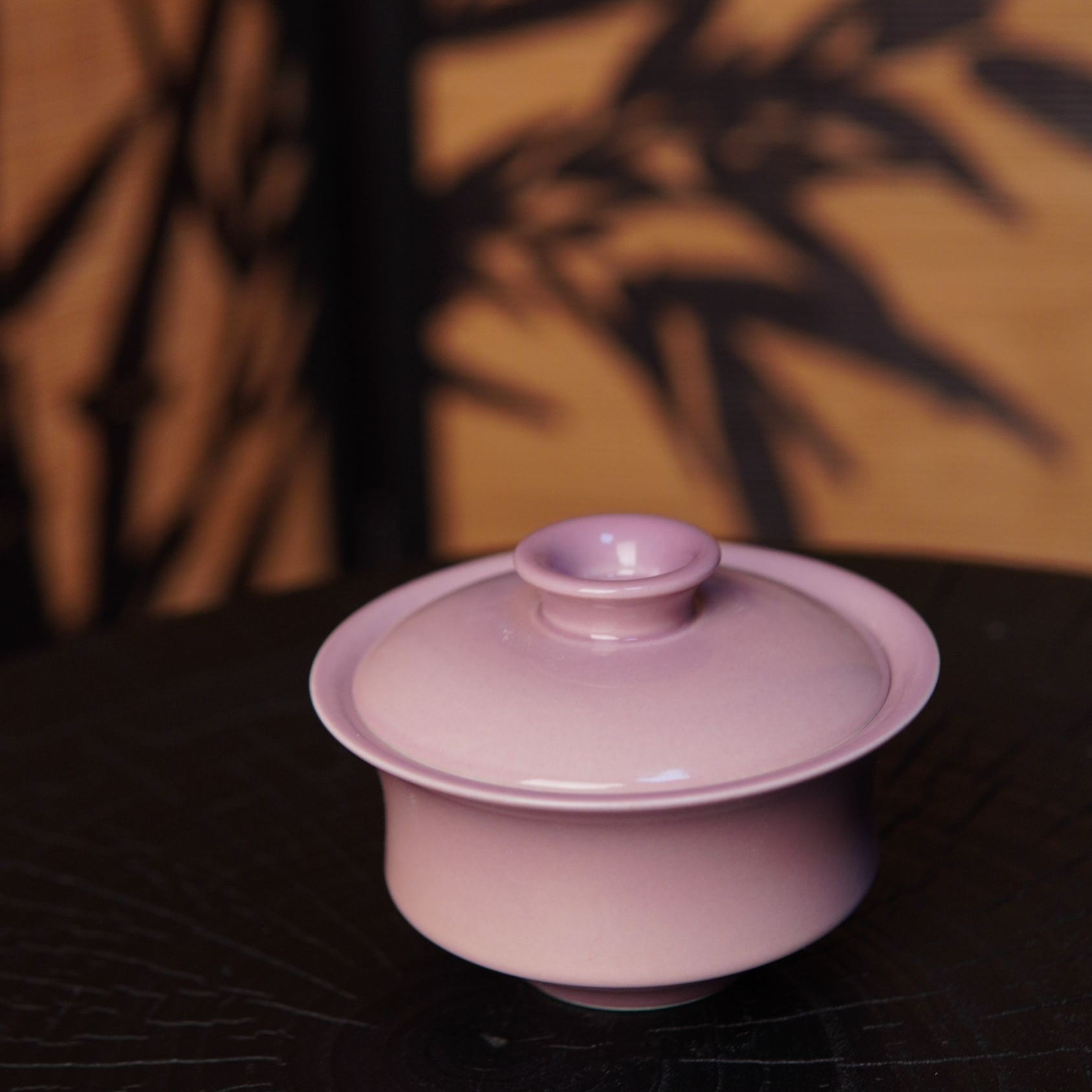 等烟雨-胭脂雪-折腰两才盖碗-130cc