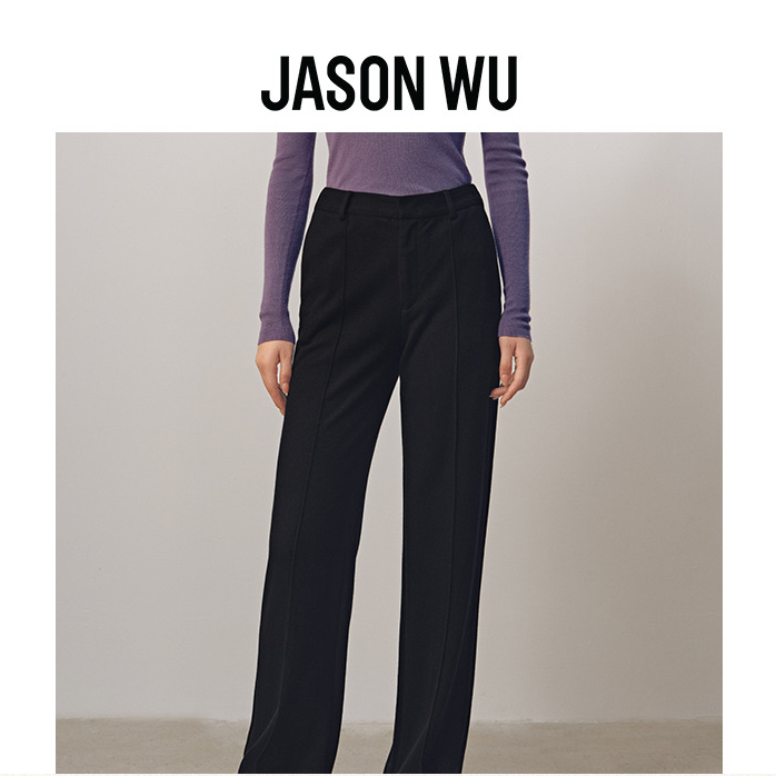 JASON WU 秋季新款针织羊毛休闲裤子长裤直筒裤女