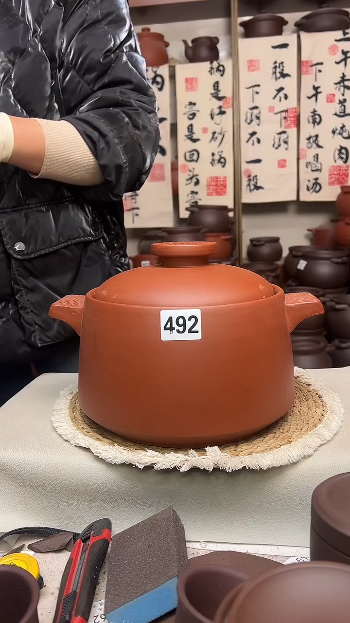 宜兴紫砂微瑕5升螺纹款朱泥492