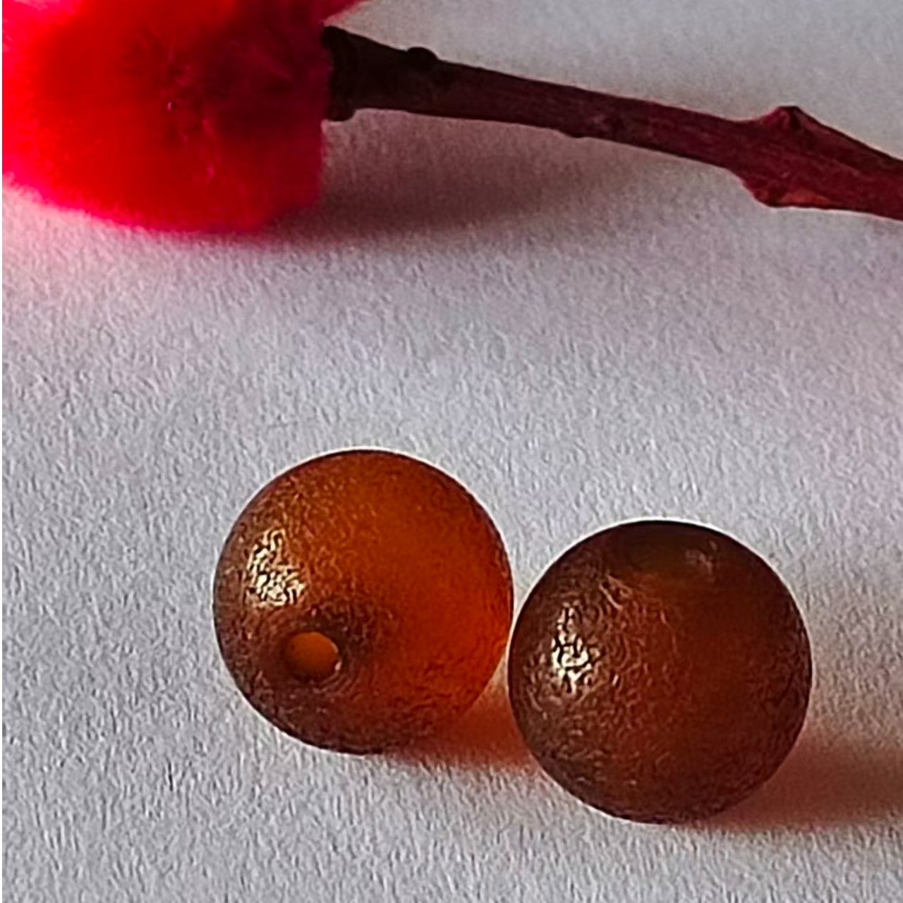 静雅古珠--老玛瑙焦糖色掉坠1对.尺寸10MM