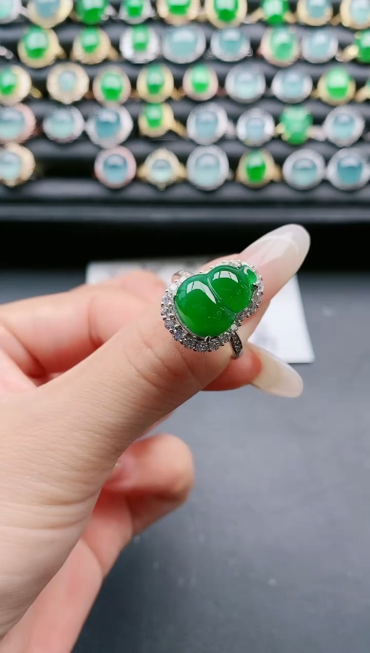 【闪购商品】翡翠戒指银S925镶嵌1111111