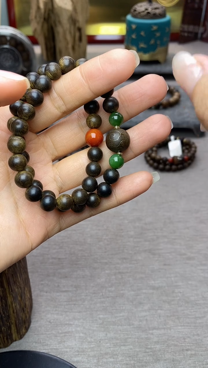 【闪购商品】沉香手串芽庄黄棋楠沉水老料0.8＋祥云1.2设计