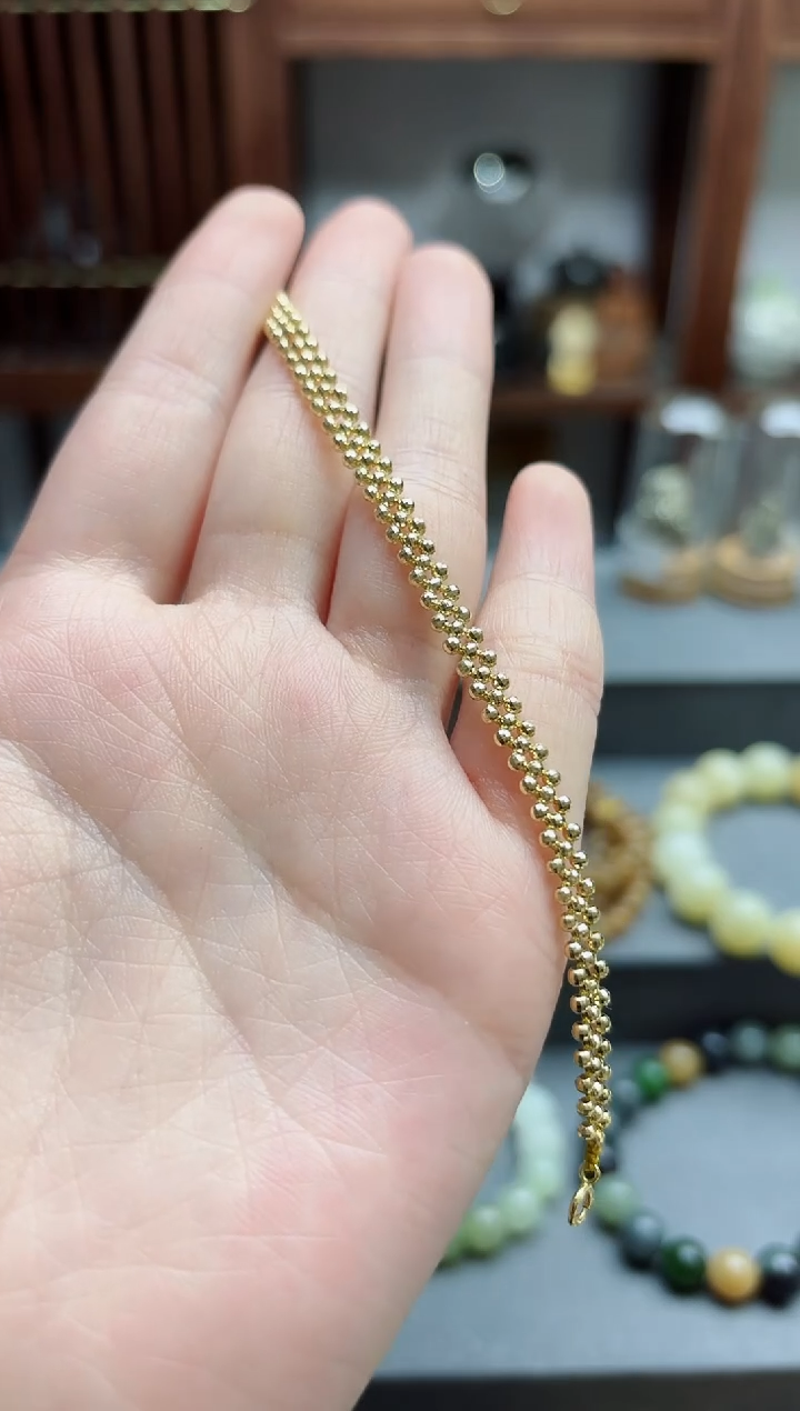 【闪购商品】18K金手链18k金编织手链zx