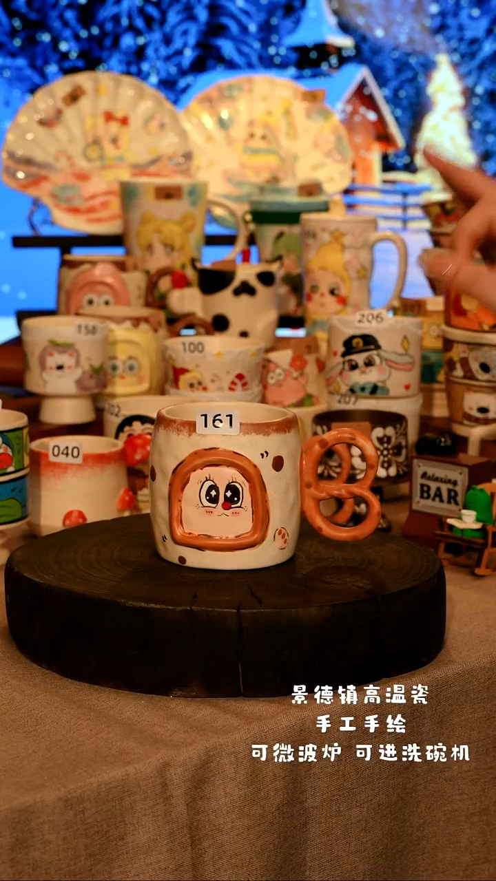 陶瓷161景德镇原创设计师款高温陶瓷手工手绘