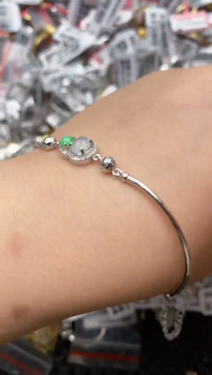 【闪购商品】翡翠戒指银S925镶嵌5555---8