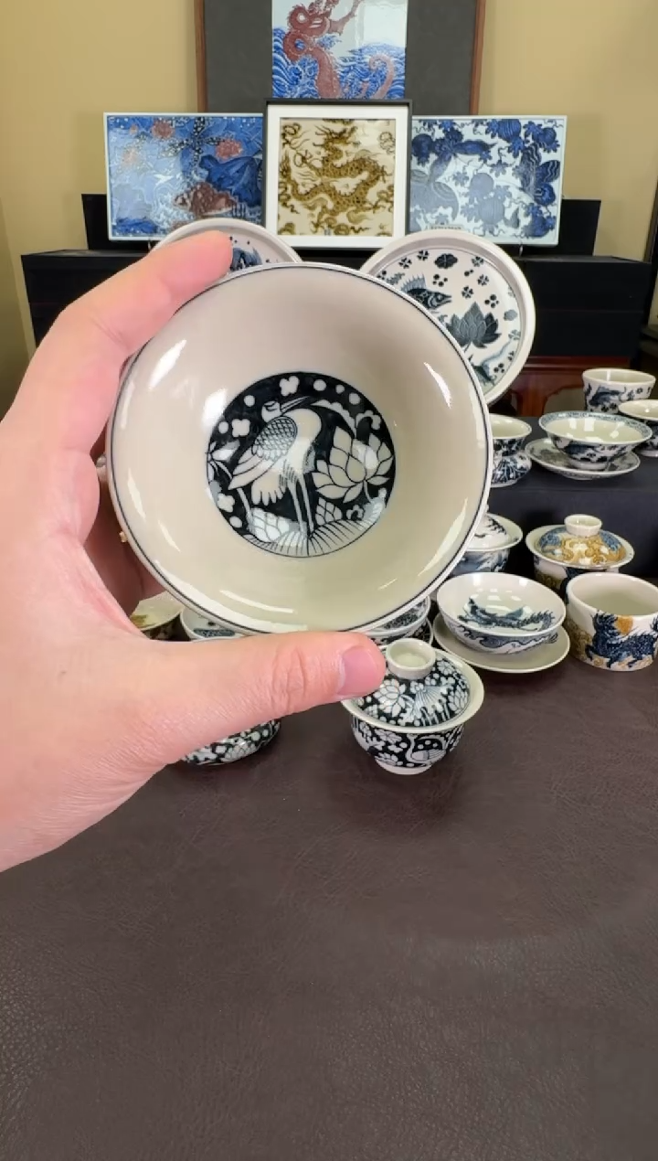 【闪购商品】瓷片二号釉一路连科斗笠杯