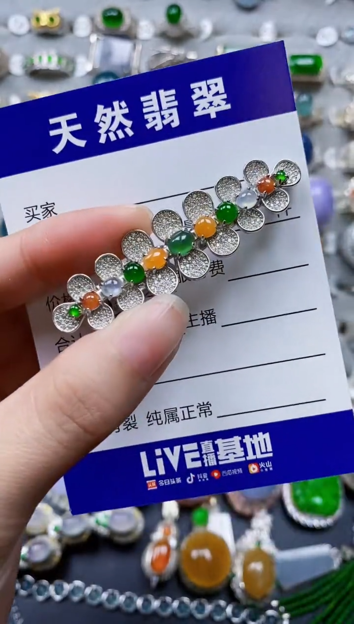 翡翠银S925镶嵌颈饰0628