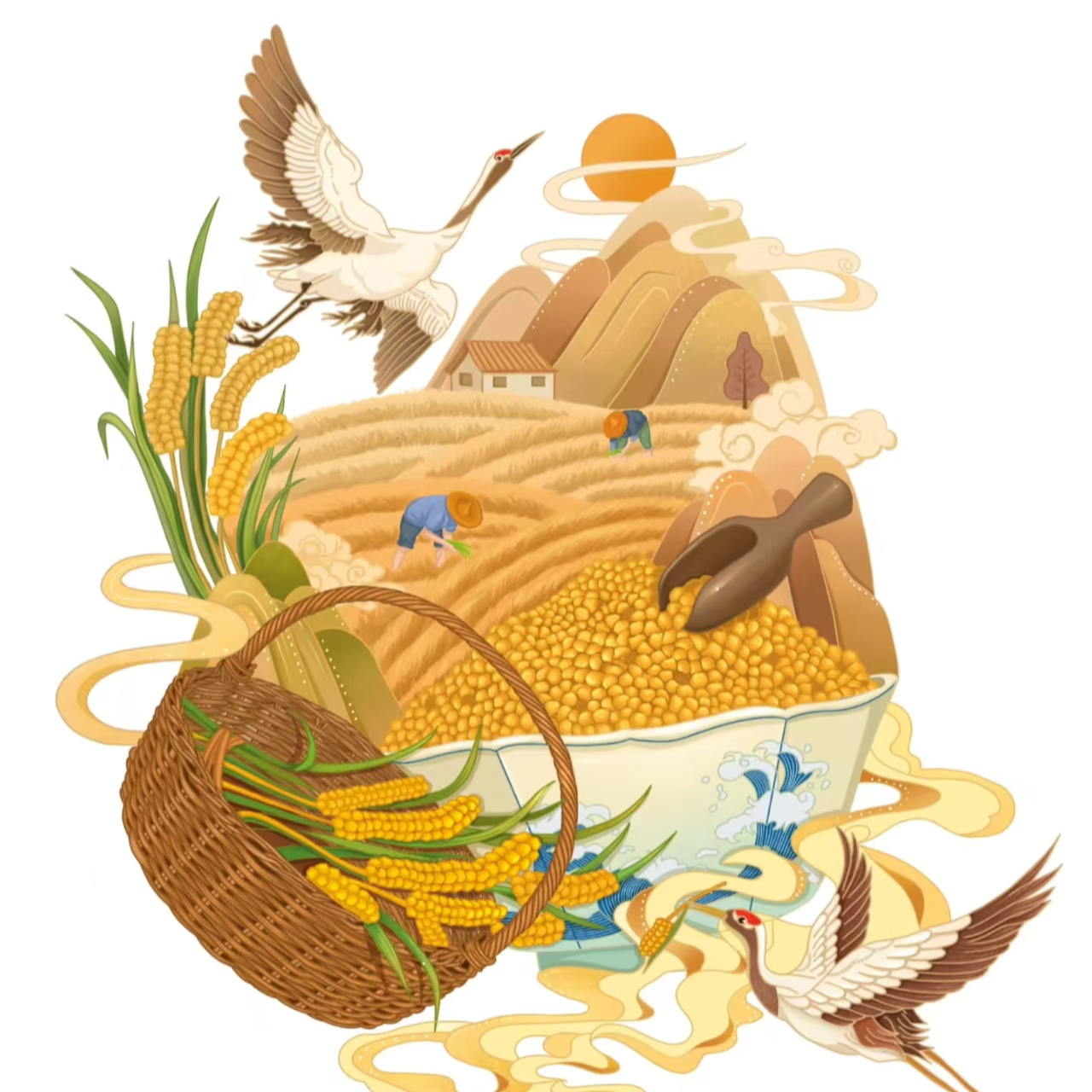 小米  黑小麦粉   餐厅现代装饰画