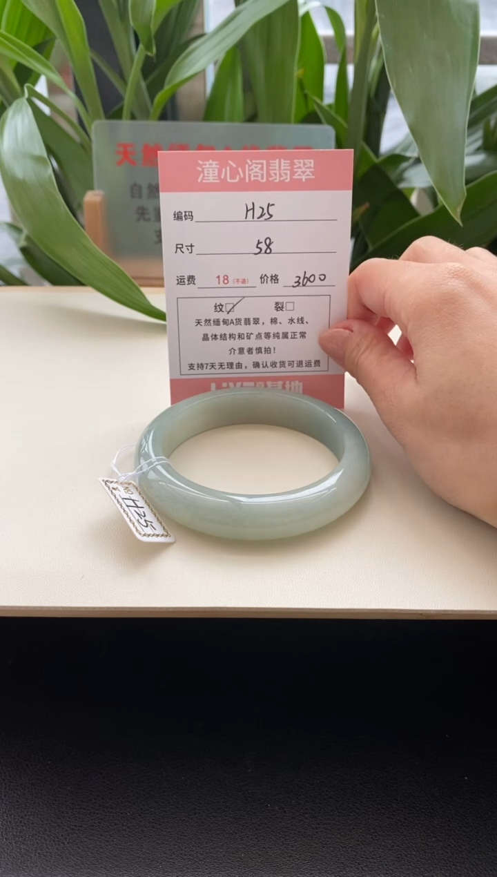 未镶嵌手镯翡翠58.3圈口编码h25