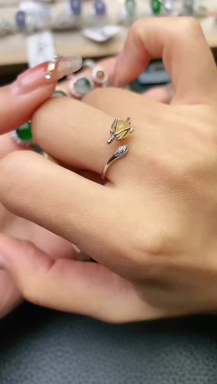 【闪购商品】翡翠戒指银S925镶嵌11111