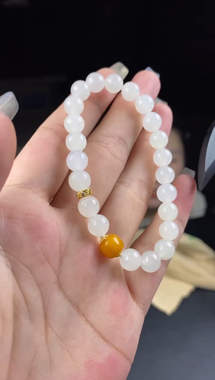 手串18K金镶嵌和田玉多样性-手串-S3875