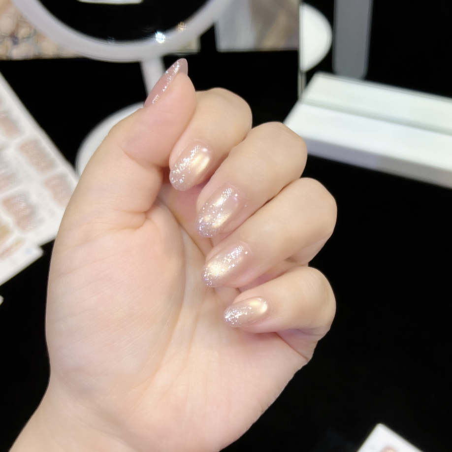 【月影紗】追光玻璃珠猫眼纯欲手工穿戴甲可拆卸手指甲美甲