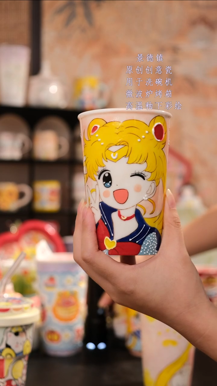 摆件景德镇手工手绘设计师款
