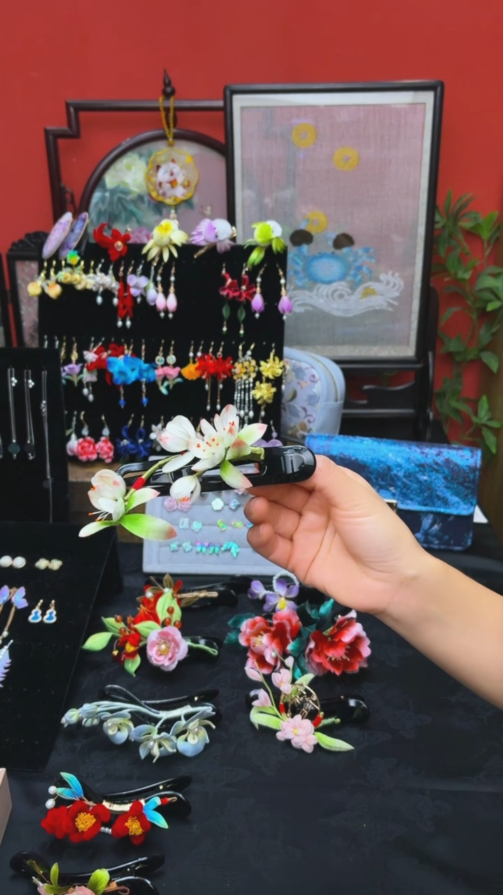 刺绣9*～非遗手工绒花饰品