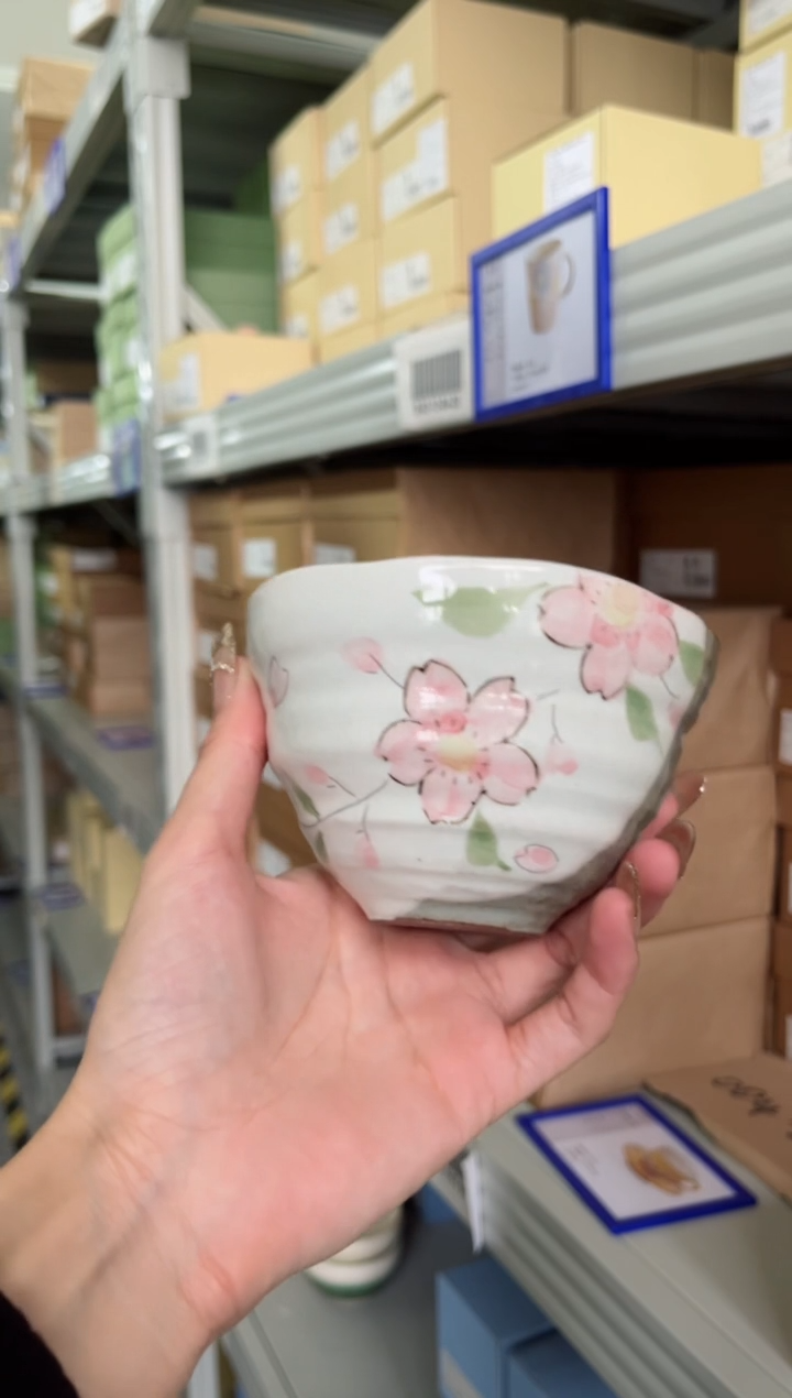 【闪购商品】瓷片ゆめ花　手彫陶碗　桜
