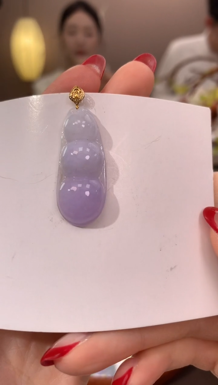 【闪购商品】翡翠颈饰18K金镶嵌天然缅甸a货翡翠